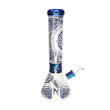 14" Frosted Electroplated Water Pipe - Blue