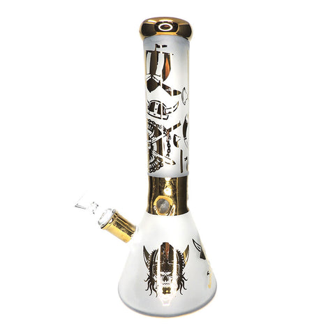14" Frosted Electroplated Water Pipe - Gold