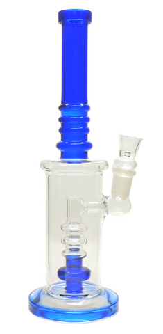 12" Ripple Neck with Perc Glass Water Pipe