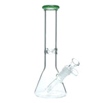 10" 38mm Glass Beaker with Diffused Down Stem - Jade
