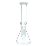 10" 38mm Glass Beaker with Diffused Down Stem - Ghost