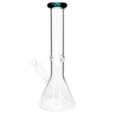 10" 38mm Glass on Glass Beaker with Ice Pinch and Diffused Down Stem- Pale Green