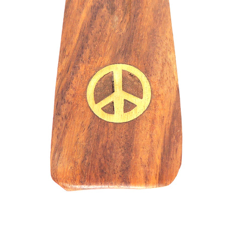 10" Classic Incense Wood Burner - Assorted Designs peace sign
