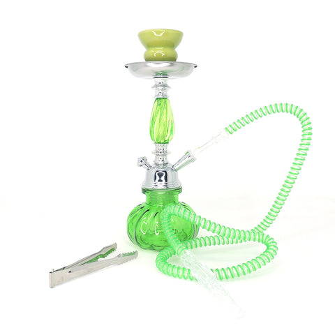 12" 1 Hose Hookah with Deco - Green