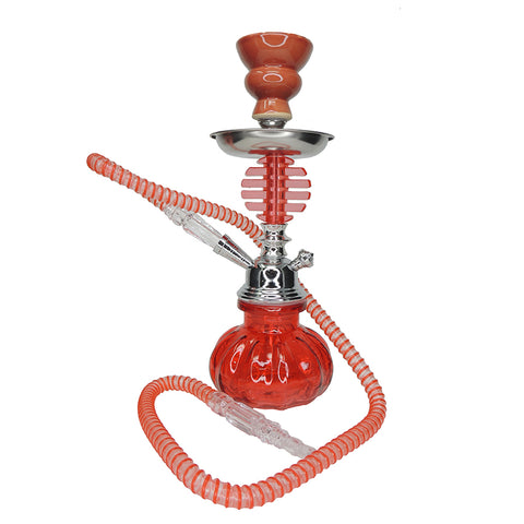 12" 1 Hose Hookah with Deco - Red
