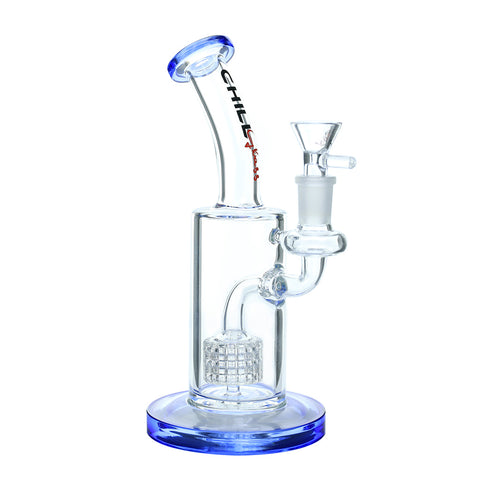 8in Chill Glass JLE-184 Bent Neck Water Pipe - Blue