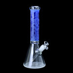13.5in Clover WPB-318C Etched Glass Water Pipe - Blue