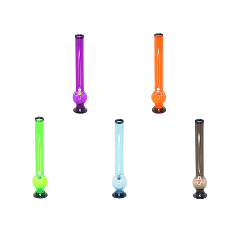 Acrylic Pull Slide Water Pipe 18" Bubble Base (2" Diameter) - Assorted Colors